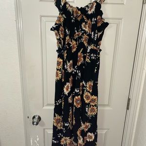 High-low sunflower maxi dress: Maurices, size XL
